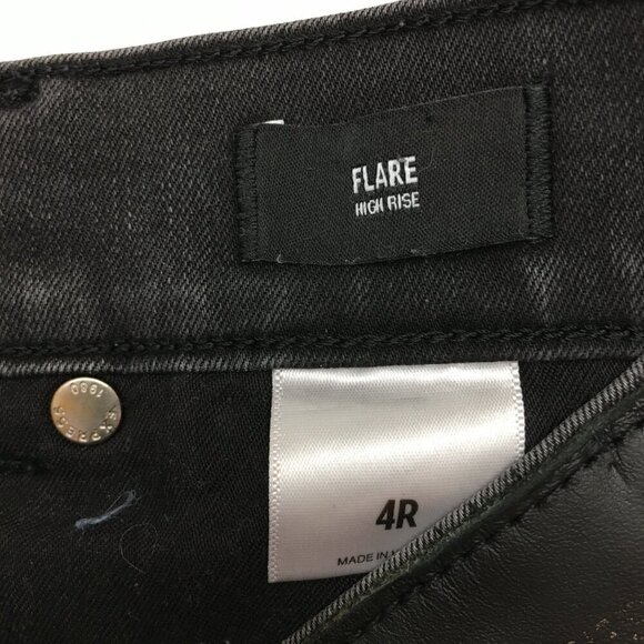 Express Women's Jeans Faded Black High Rise Flare Leg Frayed Hems size 4 - Picture 3 of 9